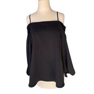 Tibi Off-shoulder Black Blouse Top Sz 8
